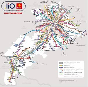 Plan réseau bus Haute-Garonne